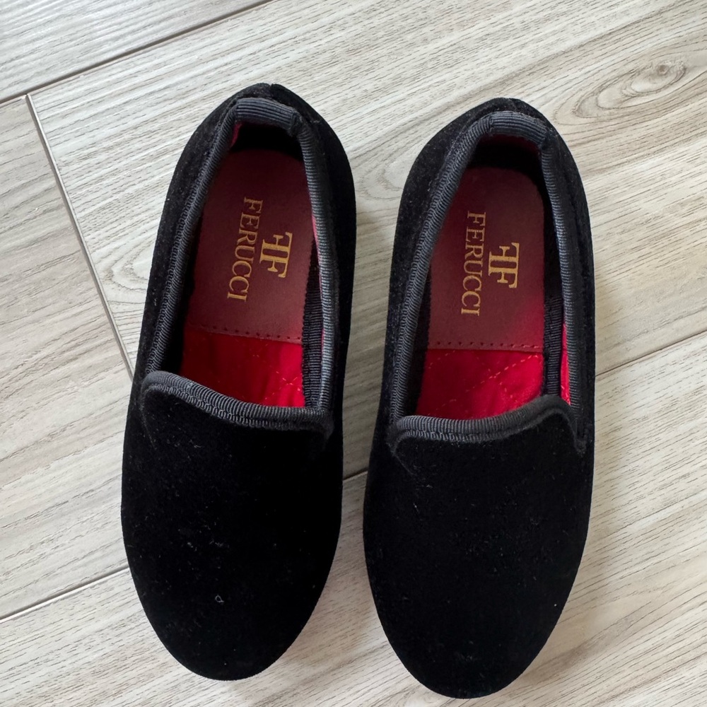 FERUCCI CHILDREN KIDS BLACK VELVET LOAFER SIZE LITTLE KIDS 11